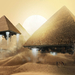 fantasie-wallpaper-met-opstijgende-piramides-in-de-woestijn
