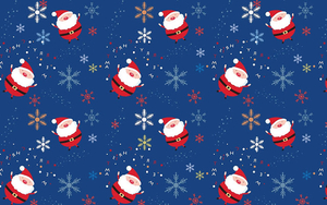 hd-blauwe-kerst-achtergrond-met-kerstmannetjes-wallpaper