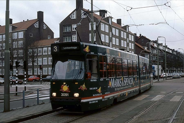 We zagen de 3091 al eerder op tramlijn 11 maar op 4 januari 1994 