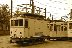 De werkwagen H41 (Nordwaggon Bremen bouwjaar 1923)van de HTM