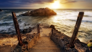 hd-wallpaper-with-stone-stairs-to-rocks-and-sea