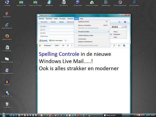 Live Mail beta heeft Spelling Control Nederlands