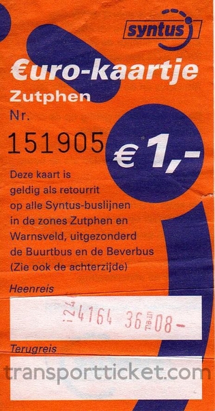 Syntus-eurokaartje-Zutphen