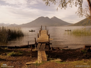 mountains landscapes nature pier national geographic boats guatem