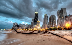 414583-Chicago-city-night-lights-HDR-long_exposure-beach
