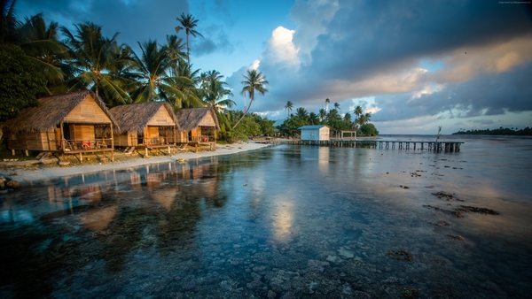 bungalows-4k-reef-french-polynesia-water