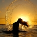 Girl-Sea-sunset-water