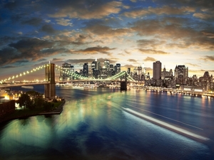 Beautiful-night-view-of-the-city-high-rise-buildings-bridge-river