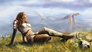 356206-women-warrior-digital_art-fantasy_art-painting-nature-drag