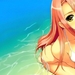 illustration-eyes-long-hair-anime-anime-girls-water-beach-smiling