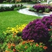 exterior-american-front-yard-design-with-summer-flower-and-plants