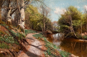 Peder_Mork_Monsted_-_Spring_landscape_with_water_1909