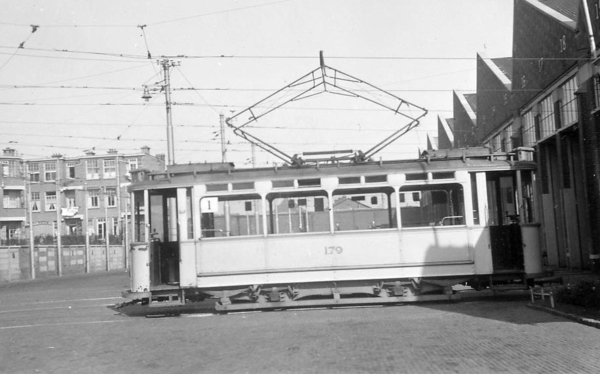 179, lijn 1, Remise Scheveningen, 1950 (Coll. Stichting RoMeO)