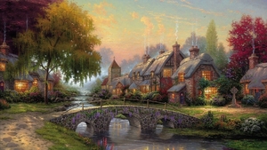beautiful-landscape-with-stone-houses-and-a-bridge-wallpaper