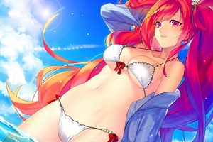 erotica-art-anime-girl-swimsuit-summer-sun-DM347-living-room-home