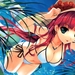 anime-madchen,-weisser-bikini,-rote-haare,-hut-237030