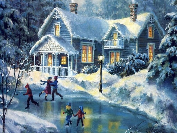 christmas-art-14-christmas-winter-scenes-with-regard-to-christmas