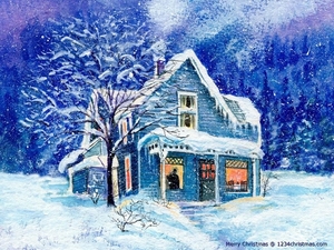 White-Christmas-House-HD-Wallpaper