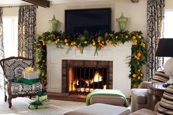 christmas-garland-mantel-decorating-ideas-elegant-christmas-mante