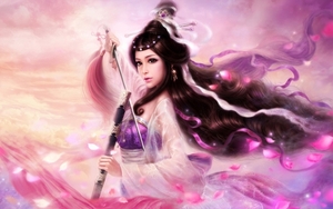 long-hair-purple-girl-sword-1080P-wallpaper