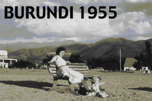 1955-Bujumbura, het strand van het Tanganikameer