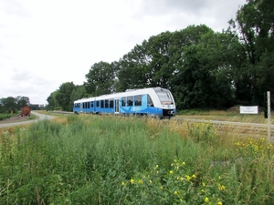 De nieuwe trein van de Bentheimer Eisenbahn. Die tussen Bad Benth