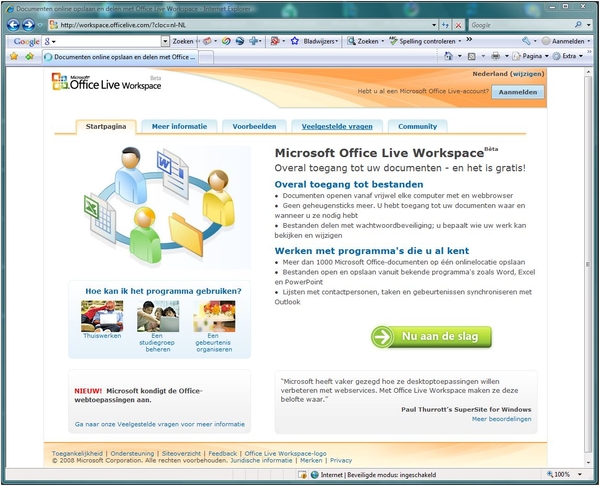 Microsoft Office LiveWorkspace