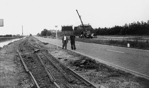 RTM Numansdorp Rijksstraatweg opbraak tramrails t.h.v. de gasfabr