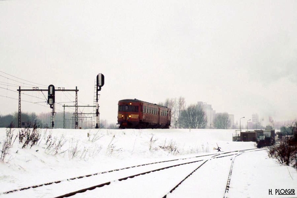 Almelo. Binnenkomst trein uit Mariemberg.15-01-1985
