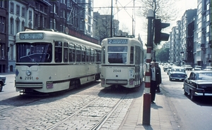 PCC's 2091 op lijn 15 en 2049 op lijn 2 in die Belgie-lei te Antw