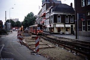 3041 van tramlijn 3 op 1 september 1994 over een stuk enkelspoor 