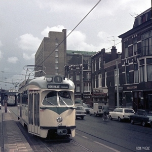 1208 p tramlijn 1 onderweg naar de Turfmarkt.  Rijswijkseweg