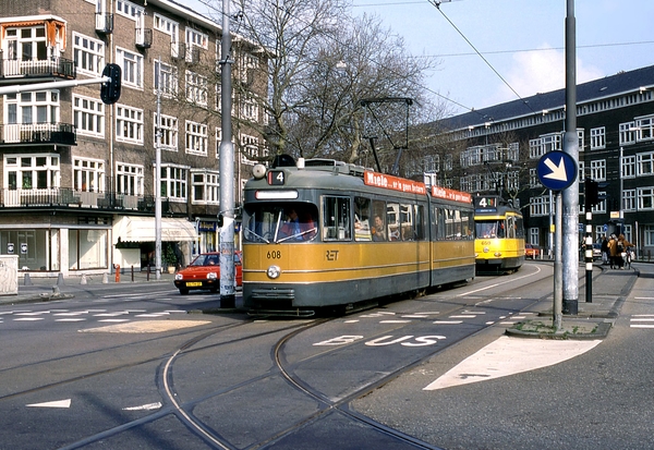 Van 1996 tot 1999 verbleef de RET 608 in Amsterdam waarbij hij oo