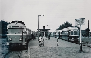 RTM tramstation en wachtlokaal Spijkenisse in het jaar 1964,