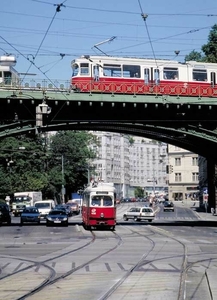 Tram's te stad Wenen in Oostenrijk