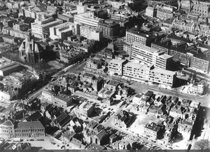 Den Haag centrum rond Spui,Turfmarkt en Schedeldoekshaven.1964