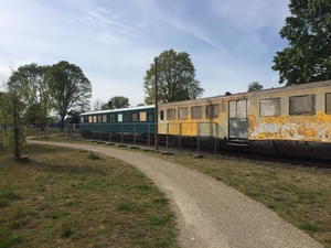 Blauwe Engel in Hengelo. De trein is goeddeels geschuurd en trein