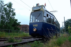 In juni 2009, GVB 533 op de Amsterdamse museumtramlijn te Amstelv