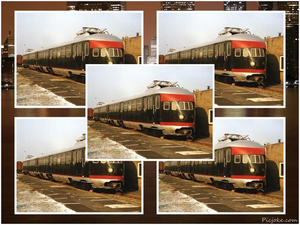 Mat '36 voormalig treinstel 252 van de STIBANS op 9 februari 1986