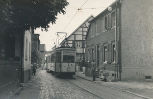 Oberhausen mw. 306 (Westwaggon 1949, gesloopt 1966) met aanhangri