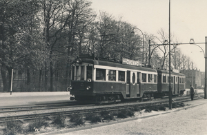Voorburg Parkweg bij Rozenboomlaan met A513 en B515, 05-1958.