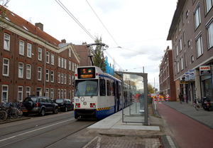 903 'tijdelijke' eindpunt van lijn 5 in de Marnixstraat in Amster