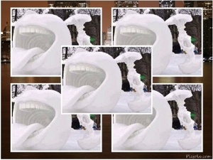 Sculpturen van sneeuw in Japan