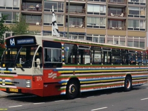 Cultuurbus, GVB 275, Lijn 64, Amstelveen Plein 1960, 27 mei 1987.