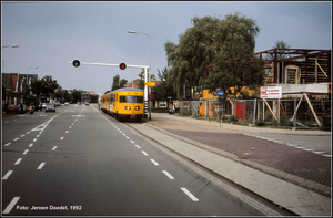 NS De2 185 in Deventer, straatspoor bij een excursie  20-9-1992.