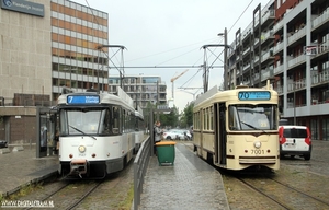 Tramlijn 7 en tramlijn 70 sluiten op elkaar aan bij het 'Eilandje