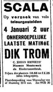 Advertentie van 31 december 1921 in Het Vaderland.
