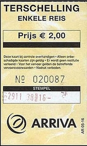 Arriva Terschelling 2.00 Euro