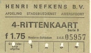 Henri Nefkens 4 Rittenkaart ƒ 1.75