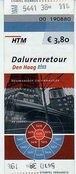HTM Dalurenkaart 3.80 Euro